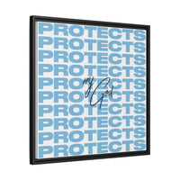 My God Protects – Framed Canvas Wall Art (Multi-Colour)
