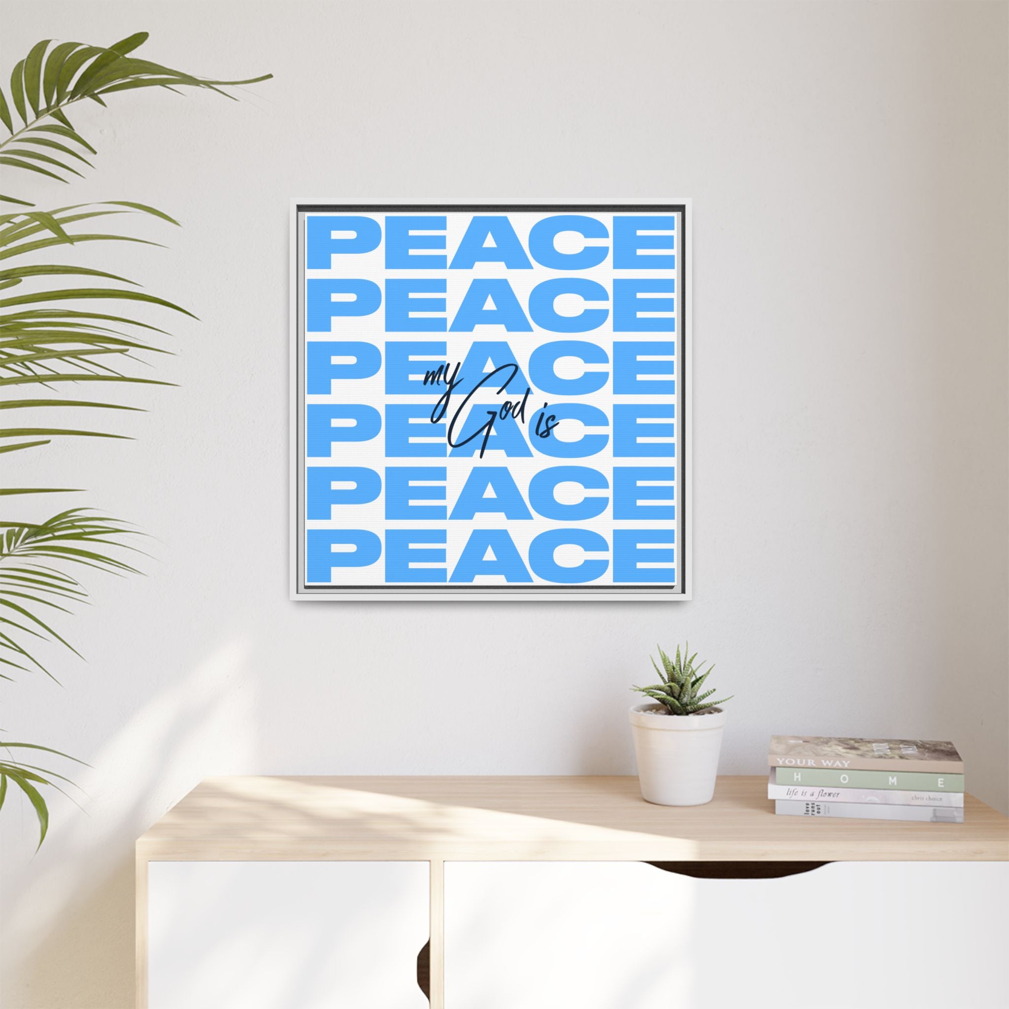 My God Is Peace – Framed Canvas Wall Art (Multi-Colour)