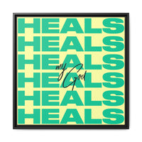 My God Heals – Framed Canvas Wall Art (Multi-Colour)