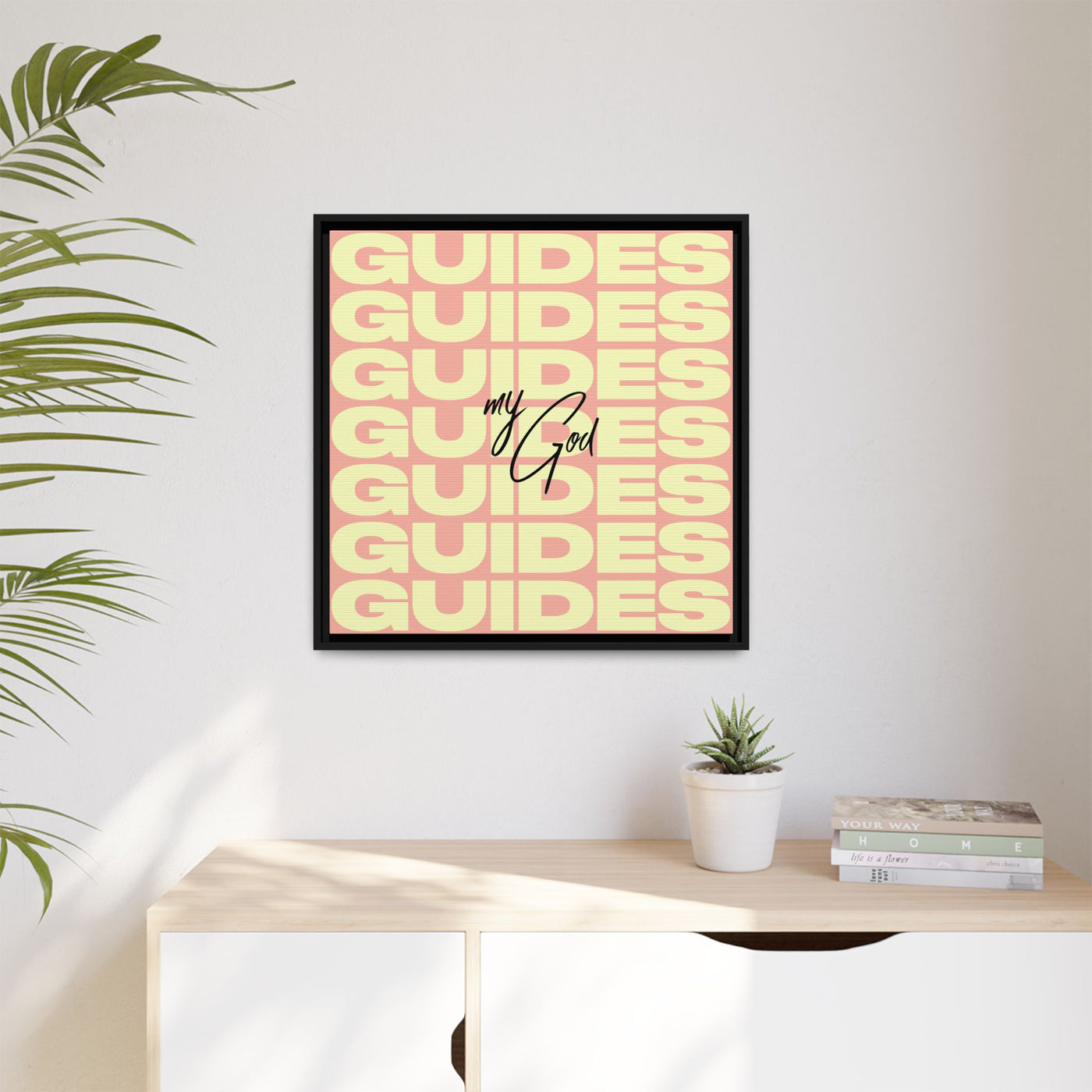 My God Guides – Framed Canvas Wall Art (Multi-Colour)