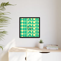 My God Heals – Framed Canvas Wall Art (Multi-Colour)