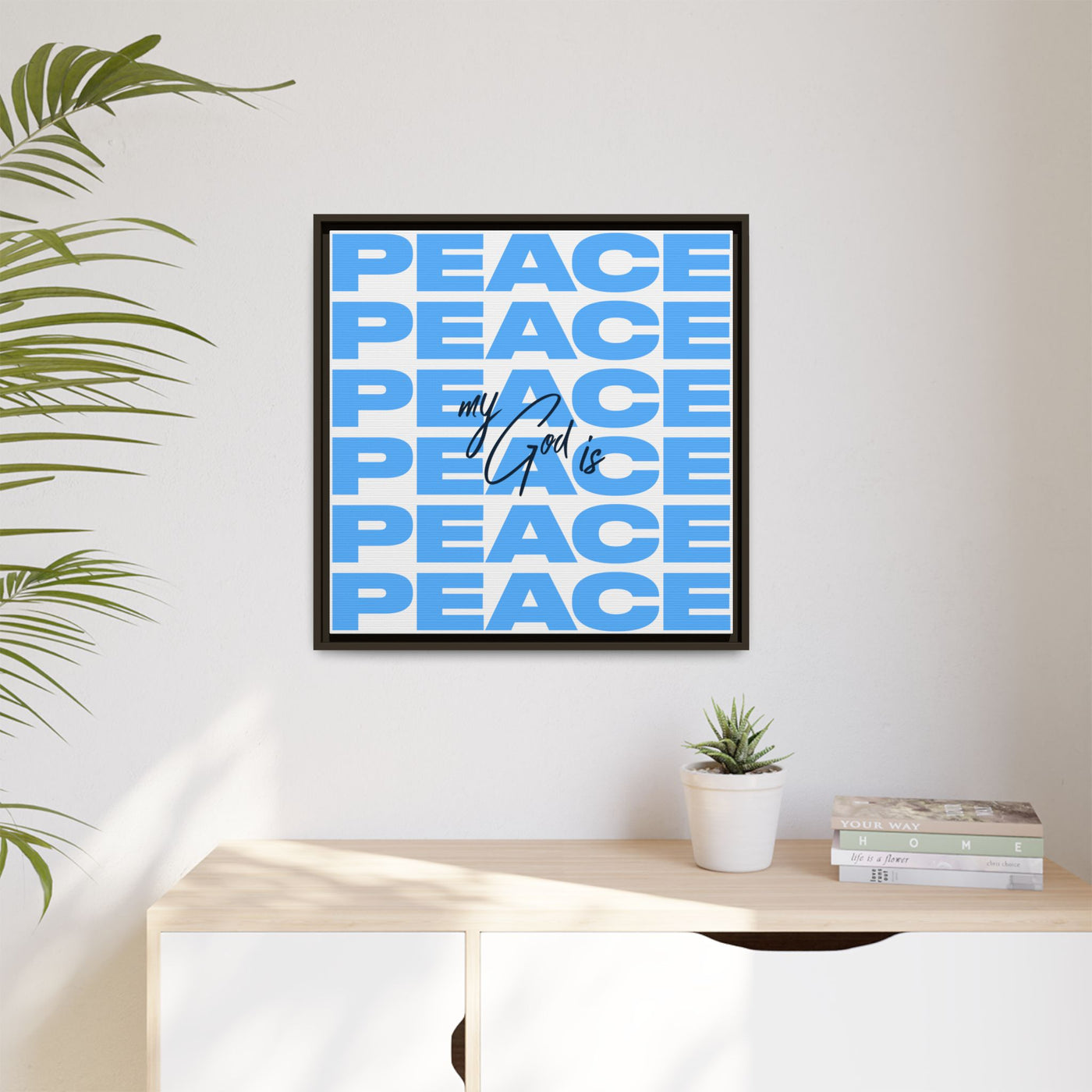 My God Is Peace – Framed Canvas Wall Art (Multi-Colour)