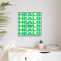 My God Heals – Framed Canvas Wall Art (Multi-Colour)