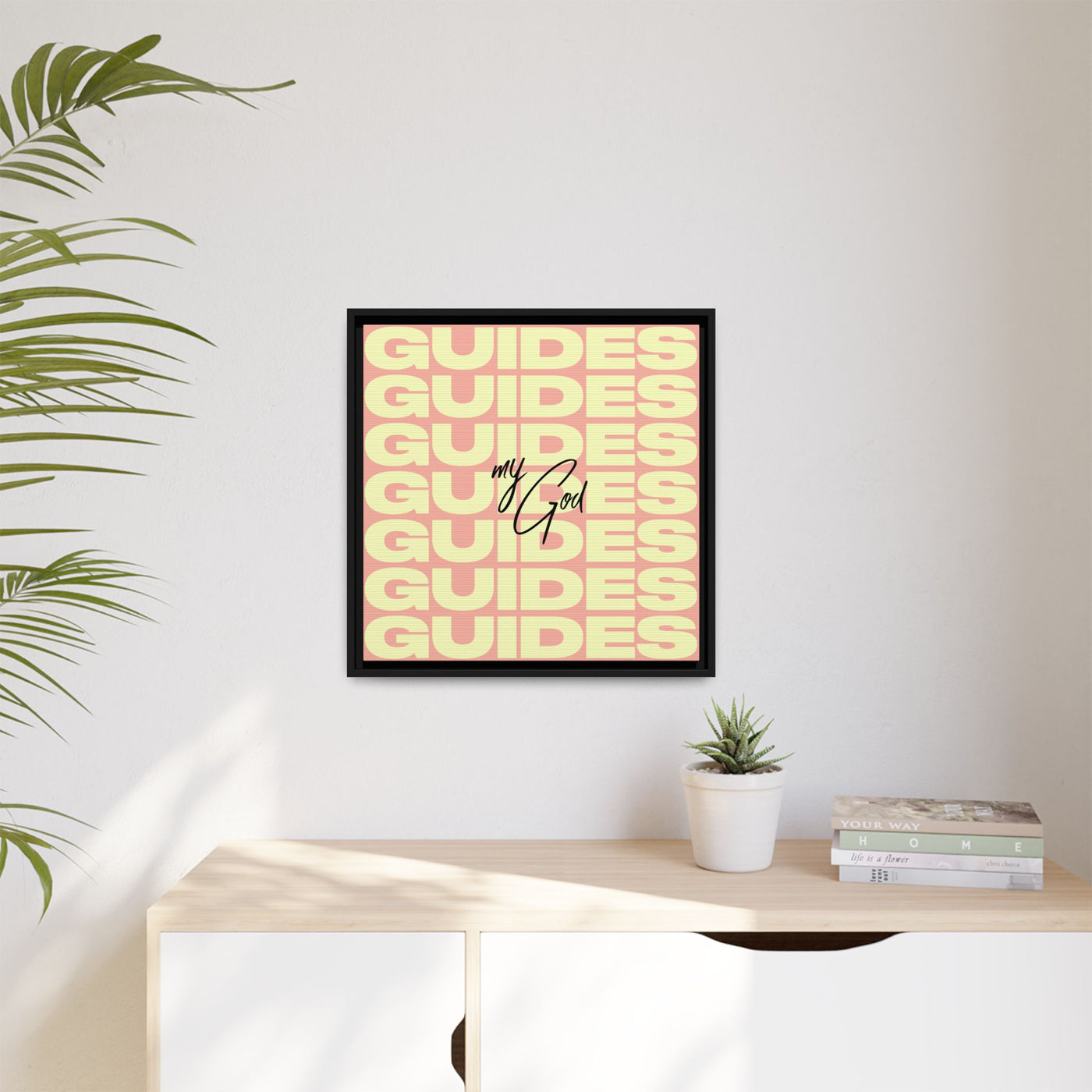 My God Guides – Framed Canvas Wall Art (Multi-Colour)